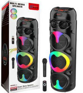 اسپیکر بلوتوثی Sing-E ZQS-8309 سه ووفر 8 اینچی با میکروفون، رقص نور RGB و باتری شارژی